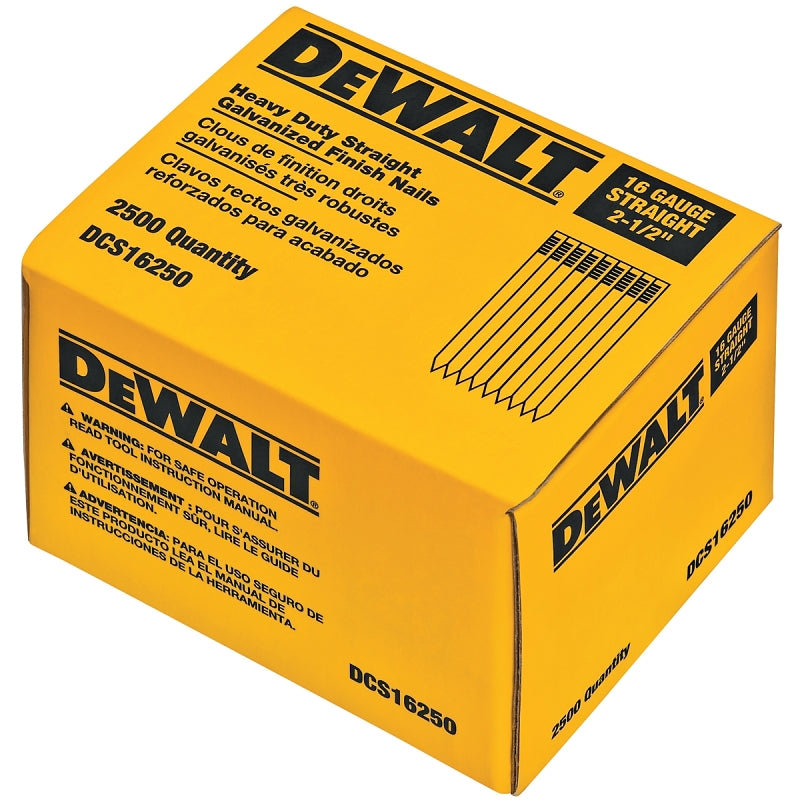 DEWALT DEWALT DCS16200 Series Finish Nail, Glue Collation, 2 in L, 16 Gauge, Steel, Suitable for: DWFP71917 Pneumatic Nailer