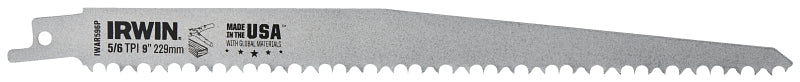 IRWIN Irwin IWAR596P Reciprocating Saw Blade, 0.74 in W, 9 in L, 5/6 TPI, HSS Cutting Edge