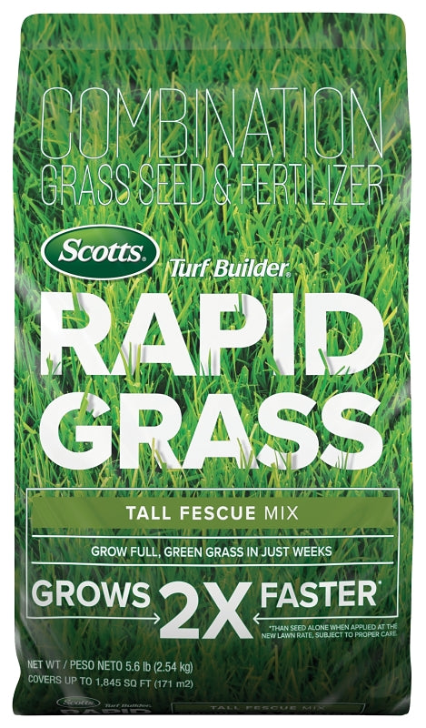 SCOTTS Scotts 18222 Rapid Grass Seed Mix, 5.6 lb Bag, 1845 sq-ft Coverage Area, Tall Fescue