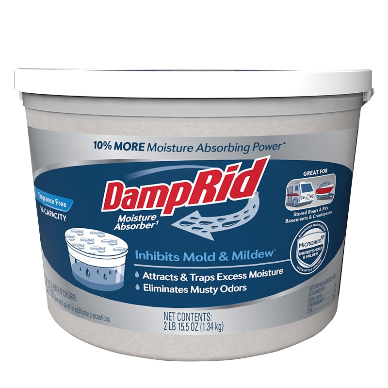 DAMPRID DampRid FG50FFESB Moisture Absorber, 2 lb, Bucket, Pellet, Odorless