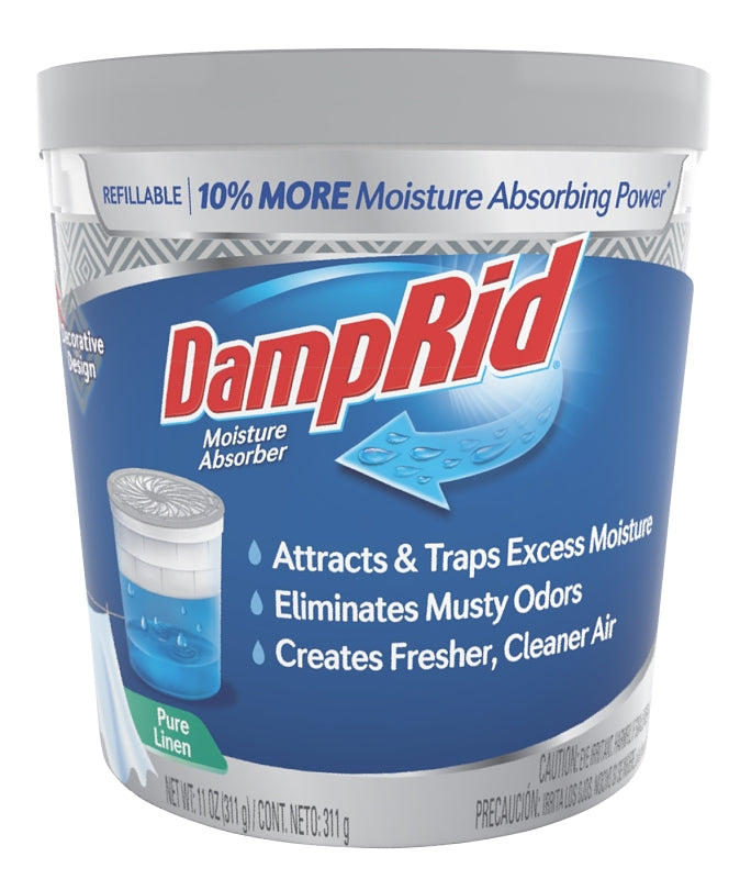 DAMPRID DampRid FG01FSSB Refillable Moisture Absorber, 11 oz Tub, Solid, Fresh CLEANING & JANITORIAL SUPPLIES DAMPRID