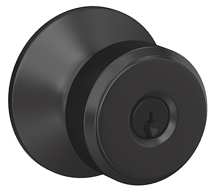 SCHLAGE LOCK Schlage F Series F51VBWE622 Entry Knob Set, Knob Handle, Matte, Metal, Residential, 2 Grade, Black, Yes HARDWARE & FARM SUPPLIES SCHLAGE LOCK