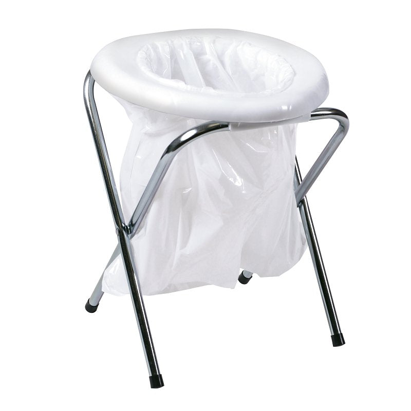 STANSPORT Stansport 271 Portable Toilet, Round, 200 lb, Plastic/Steel, White