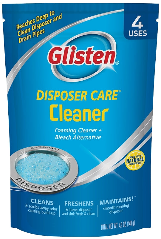 SUMMIT BRANDS Glisten Disposer Care DP06N-PB Garbage Disposer Cleaner, 4.9 oz Pack, Powder, Lemon, Blue CLEANING & JANITORIAL SUPPLIES SUMMIT BRANDS