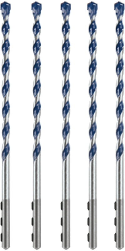 BOSCH Bosch HCBG0605T Hammer Drill Bit Set, 1/4 in Dia, 6 in OAL, Milled Flute, 1/4 in Dia Shank, Hex Shank