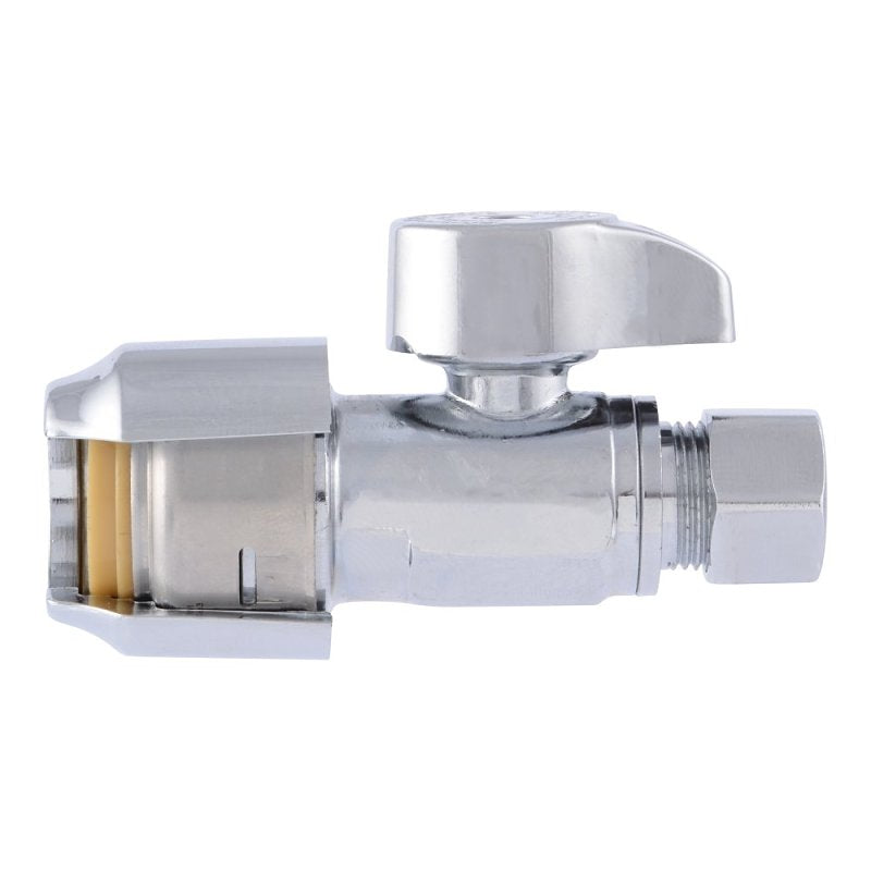 SHARKBITE SharkBite Max Series UR23037 Straight Stop Ball Valve, 1/2 x 3/8 in Connection, Push-To-Connect x Compression PLUMBING, HEATING & VENTILATION SHARKBITE