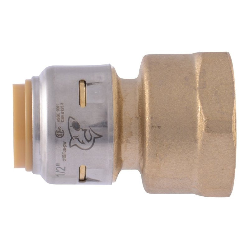 SHARKBITE SharkBite Max Series UR068A Pipe Coupling, 1/2 x 3/4 in, Brass, 250 psi Pressure
