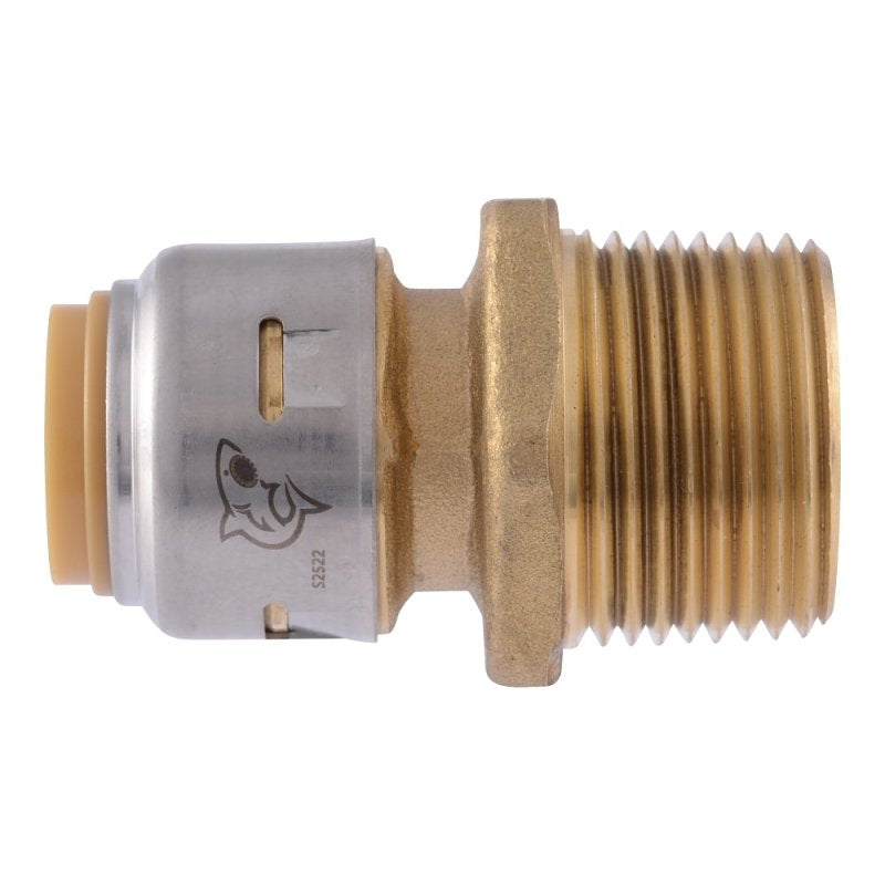 SHARKBITE SharkBite Max Series UR116A Pipe Coupling, 1/2 x 3/4 in, Brass, 250 psi Pressure PLUMBING, HEATING & VENTILATION SHARKBITE