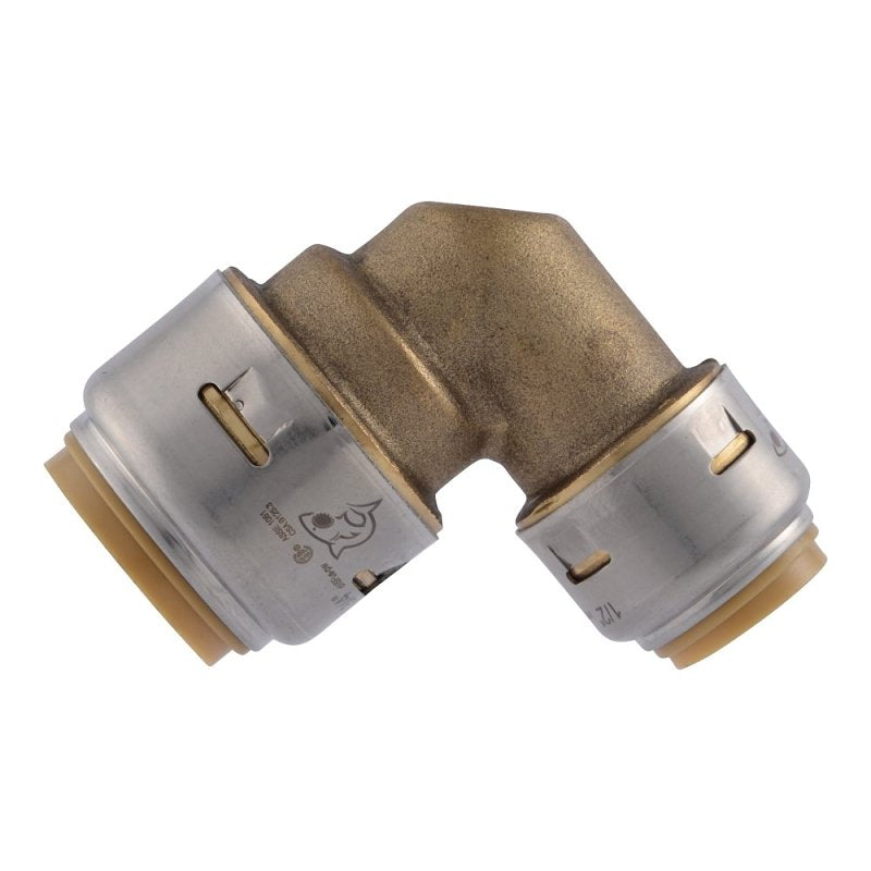 SHARKBITE SharkBite UR274A Reducing Elbow, 3/4 x 1/2 in, Brass, 200 psi Pressure