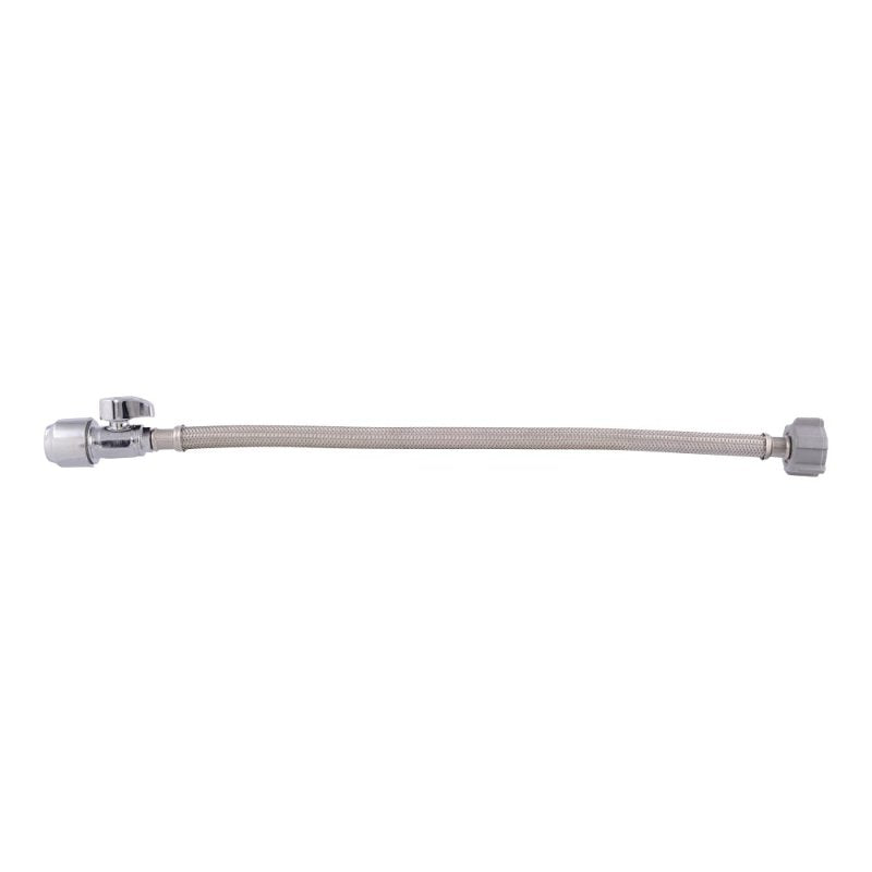 SHARKBITE SharkBite UR24686 Toilet Connector with Straight Stop Valve, 1/2 in Inlet, PTC Inlet, 7/8 in Outlet, Ballcock Outlet PLUMBING, HEATING & VENTILATION SHARKBITE
