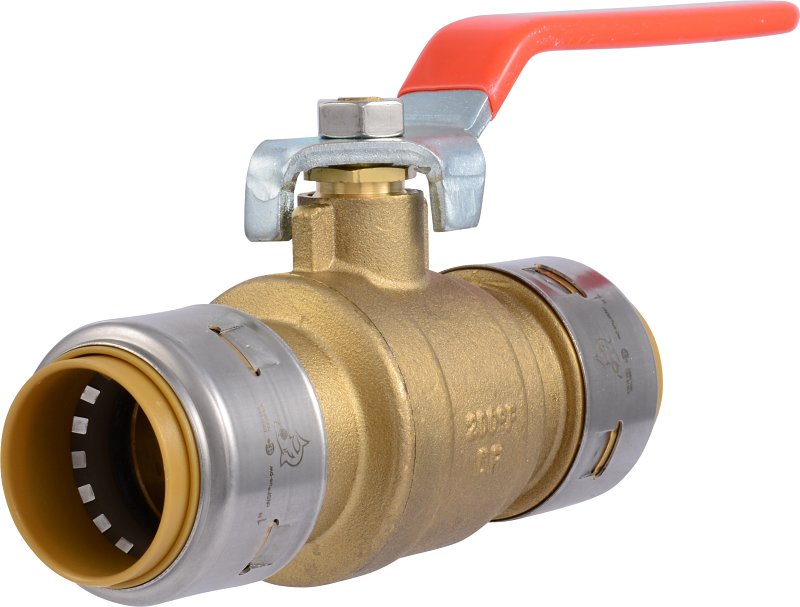 SHARKBITE SharkBite Max Series UR22223A Ball Valve, 1 in Connection, Push-To-Connect, 400 psi Pressure, Brass/Stainless Steel Body