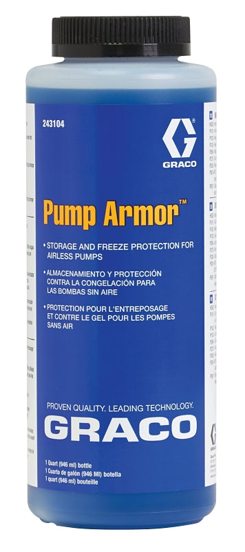 GRACO Graco 243104 Storage Fluid, Liquid, Blue/Clear, 1 qt