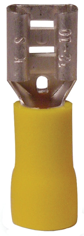 GB Gardner Bender 20-145F Disconnect Terminal, 600 V, 12 to 10 AWG Wire, 1/4 in Stud, Vinyl Insulation, Yellow, 16/PK
