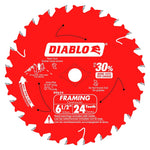 DIABLO Diablo D0624X3 Framing Saw Blade, 6-1/2 in Dia, 5/8 in Arbor, 24-Teeth, Carbide Cutting Edge TOOLS DIABLO