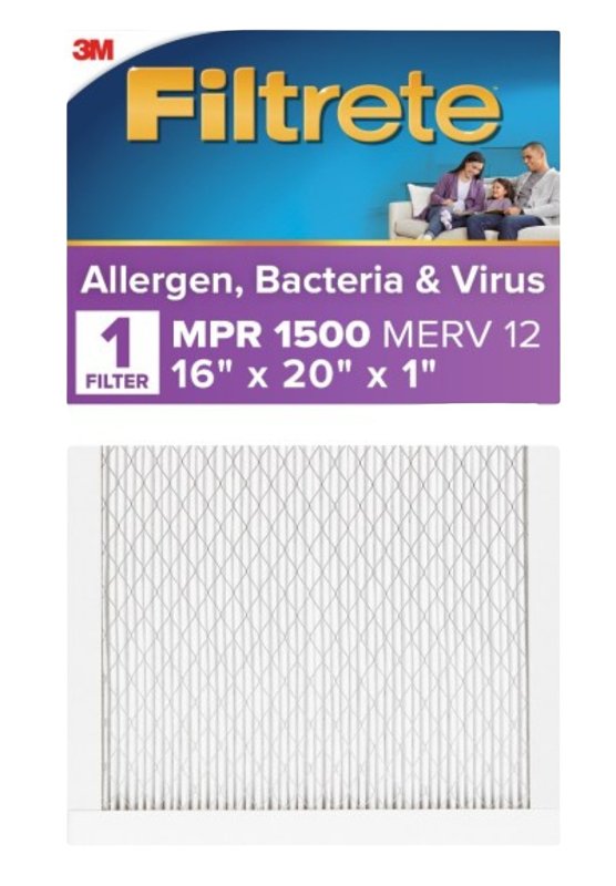 FILTRETE Filtrete 2000-4 Air Filter, 20 in L, 16 in W, 12 MERV, 1500 MPR