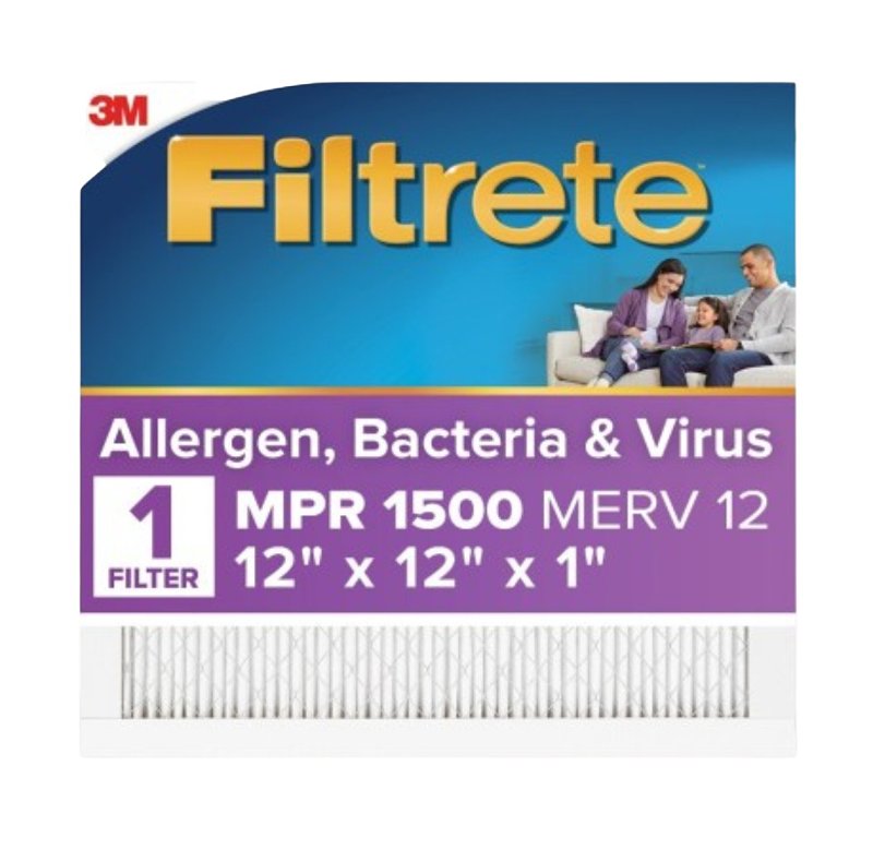 FILTRETE Filtrete 2010-4 Air Filter, 12 in L, 12 in W, 12 MERV, 1500 MPR, For: Air Conditioner, Furnace and HVAC System