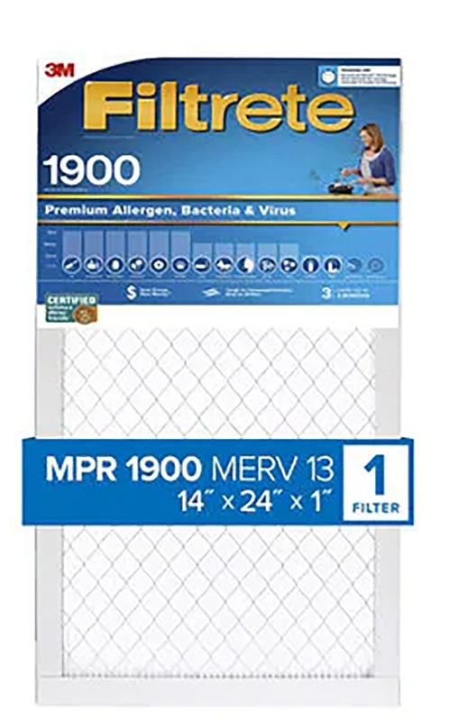 FILTRETE Filtrete UA23DC-4 Air Filter, 24 in L, 14 in W, 13 MERV, 1900 MPR, For: Air Conditioner, Furnace and HVAC System PLUMBING, HEATING & VENTILATION FILTRETE