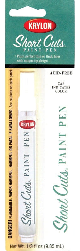 KRYLON Krylon KSCP913 Paint Pen, Chisel Tip, White