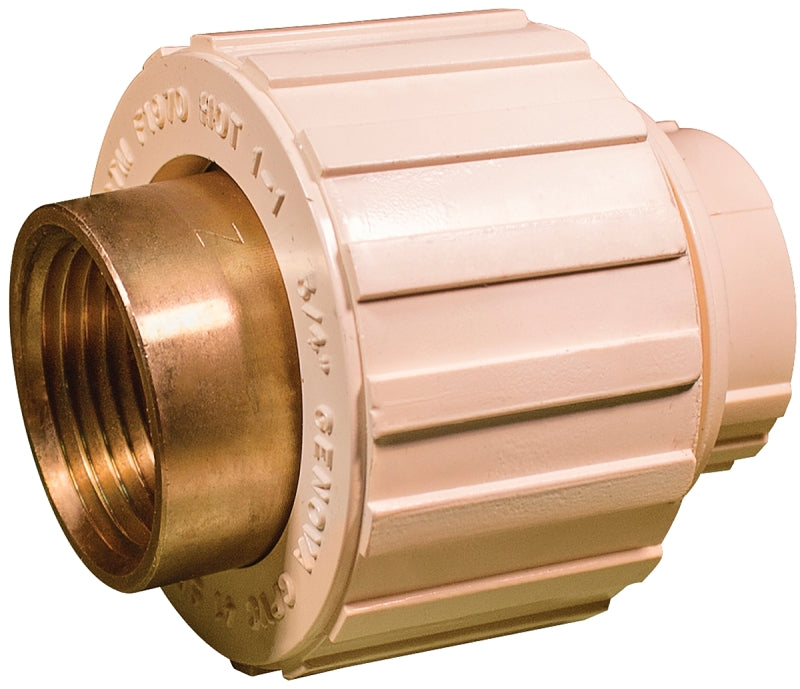 NIBCO Nibco M25305L Transition Pipe Union, 3/4 in, Slip x FIP, Brass/CPVC PLUMBING, HEATING & VENTILATION NIBCO