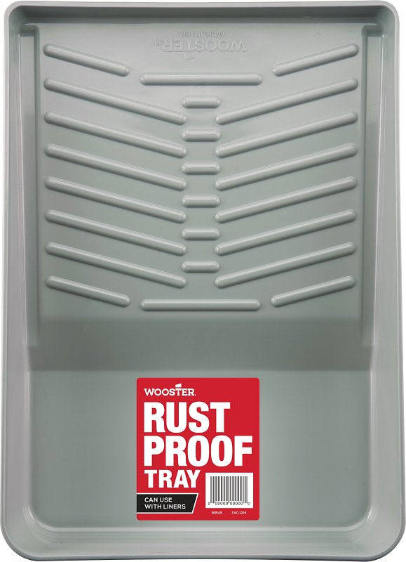 WOOSTER BRUSH Wooster BR549-11 Paint Tray, 16-1/2 in L, 11 in W, 1 qt, Polypropylene Co-Polymer, Gray