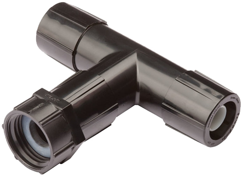 RAINBIRD Rain Bird EFTFHT-1SX Drip Irrigation Tee with FHT Adapter, 3/4 x 1/2 in Connection, FHT x Compression, Polyethylene