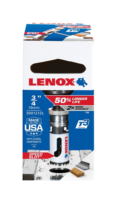 LENOX Lenox Speed Slot 3001212L Hole Saw, 3/4 in Dia, 1-7/8 in D Cutting, 4/5 TPI, Bi-Metal Cutting Edge TOOLS LENOX