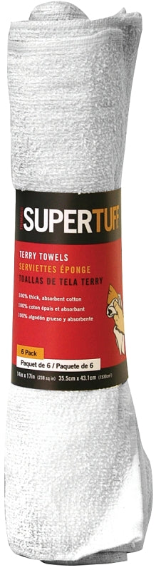 TRIMACO Trimaco SuperTuff 10756 Terry Towel, White, 17 in L, 14 in W, Cotton PAINT TRIMACO