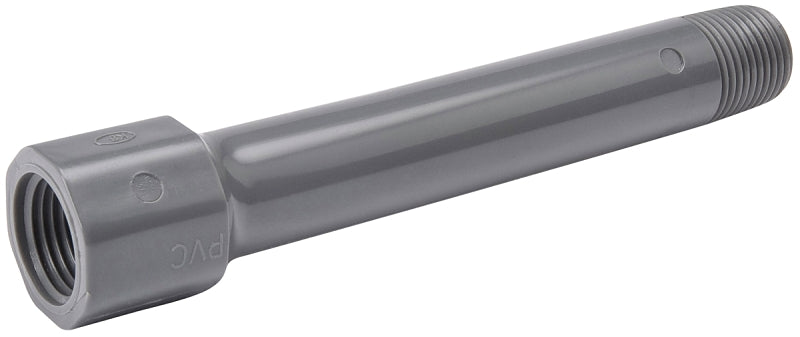 B & K INDUSTRIES B & K 413-120 Coupling Nipple, 1/2 in, Male x Female Thread, 12 in L, Gray, SCH 80 Schedule, 150 psi Pressure
