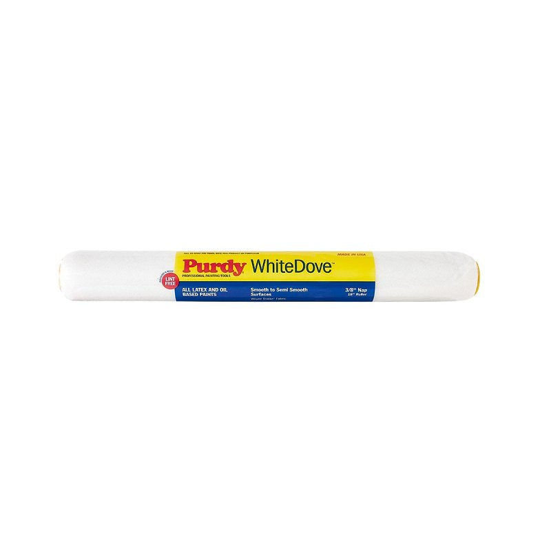 PURDY Purdy WhiteDove 14H670182 Roller Cover, 3/8 in Thick Nap, 18 in L, Dralon Fabric Cover