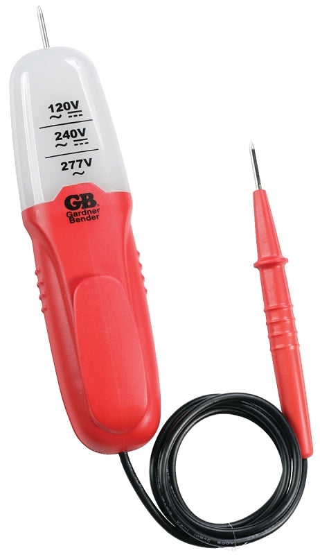 GB Gardner Bender GET-3213 Tester, 120 to 277 V, LED Display, Functions: Voltage, Red ELECTRICAL GB