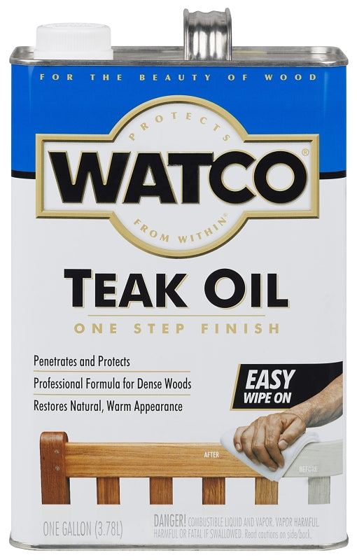 WATCO WATCO 67131 Teak Oil, Flat, Matte, Liquid, 1 gal, Can