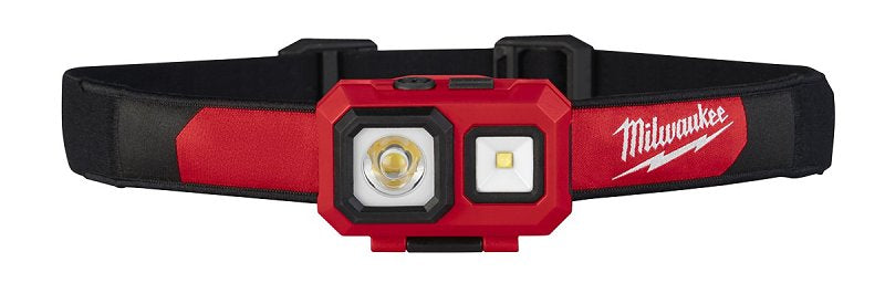 MILWAUKEE Milwaukee TRUEVIEW Series 2104 Headlamp, AAA Battery, LED Lamp, 450 Lumens, Flood, Spot Beam, 295 ft Beam Distance, Red TOOLS MILWAUKEE