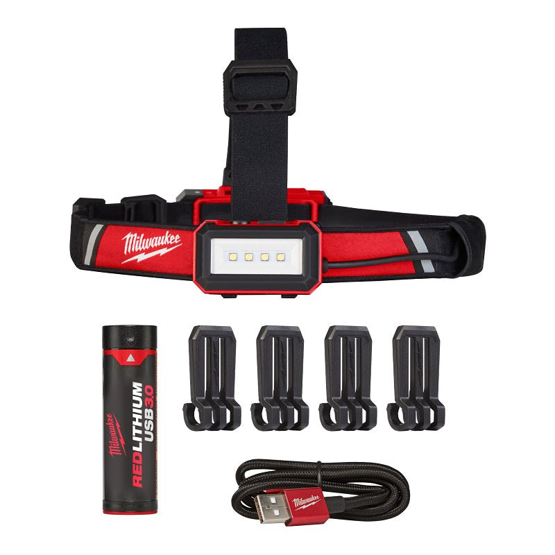 MILWAUKEE Milwaukee TRUEVIEW 2115-21 Low-Profile Headlamp, Lithium-Ion Battery, LED Lamp, 600 Lumens, Flood Beam, Black TOOLS MILWAUKEE