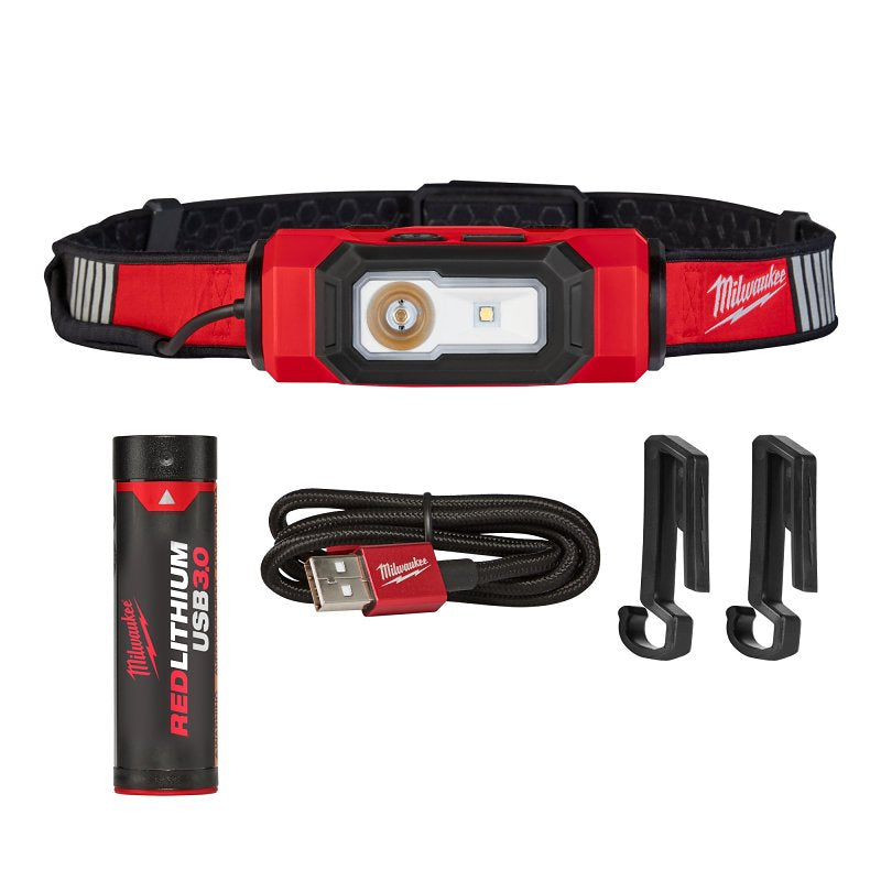 MILWAUKEE Milwaukee BEACON 2116-21 Hard Hat Headlamp, Lithium-Ion Battery, LED Lamp, 600 Lumens, Flood, Spot Beam, Black ELECTRICAL MILWAUKEE