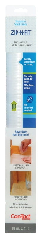 CON-TACT Con-Tact 04F-CZ8S01-06 Ribbed Shelf Liner, 4 ft L, 18 in W, Clear HOUSEWARES CON-TACT