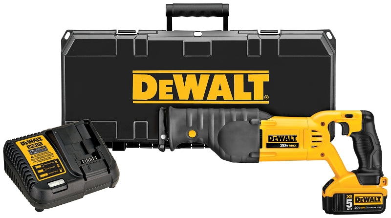 DEWALT DEWALT DCS380P1 Reciprocating Saw Kit, Battery Included, 20 V, 5 Ah, 1-1/8 in L Stroke, 0 to 3000 spm TOOLS DEWALT
