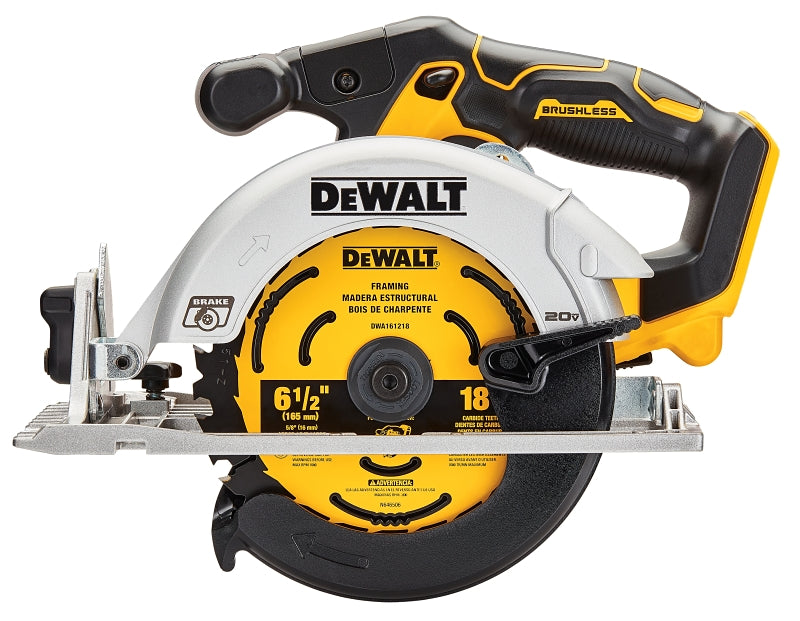 DEWALT DEWALT DCS565B Circular Saw, Tool Only, 20 V, 6-1/2 in Dia Blade, 1-5/8, 2-1/8 in Cutting Capacity, 0 to 50 deg Bevel