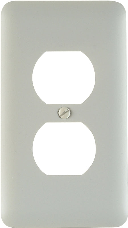 AMERELLE Amerelle 935DW Receptacle Wallplate, 5 in L, 2-13/16 in W, 1 -Gang, Steel, White ELECTRICAL AMERELLE