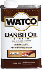 WATCO Watco 242218 Danish Oil, Natural, Liquid, 1 qt, Can PAINT WATCO