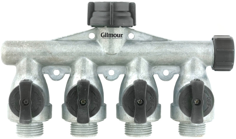 GILMOUR MFG Gilmour AY4FFM Shut-Off Valve, 4 -Port/Way, Aluminum Body LAWN & GARDEN GILMOUR MFG