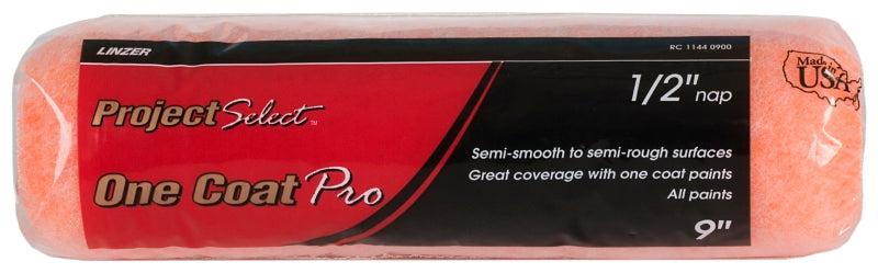 LINZER Linzer RC1144 Roller Cover, 1/2 in Thick Nap, 9 in L, Polyester Cover, 12/PK PAINT LINZER