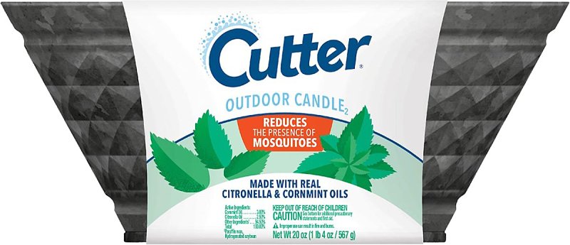 CUTTER Cutter HG-97395 Candle, White, Citronella, Mint, 24 hr Burn Time, 20 oz