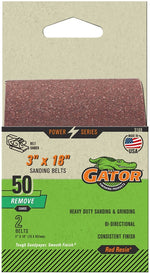 GATOR Gator 3169 Sanding Belt, 3 in W, 18 in L, 50 Grit, Coarse, Aluminum Oxide Abrasive