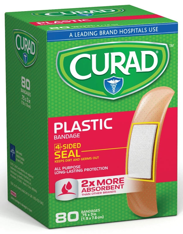 CURAD Curad CUR02278RB Adhesive Bandage, 3/4 in W, Plastic Bandage APPLIANCES & ELECTRONICS CURAD
