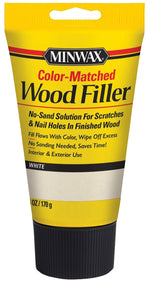 MINWAX Minwax 448540000 Wood Filler, Solid, White, 6 oz Tube PAINT MINWAX