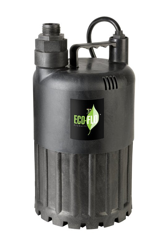 ECO-FLO Eco-Flo SUP Series SUP80 Submersible Utility Pump, 3.3 A, 115 V, 1/2 hp, 1-1/4 in Outlet, 3180 gph, Thermoplastic