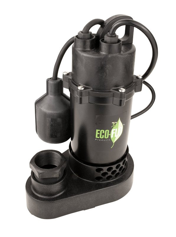 ECO-FLO Eco-Flo SPP33W Sump Pump, 115 V, 1/3 hp, 25 ft Max Lift Head, 3600 gph, Thermoplastic Impeller PLUMBING, HEATING & VENTILATION ECO-FLO