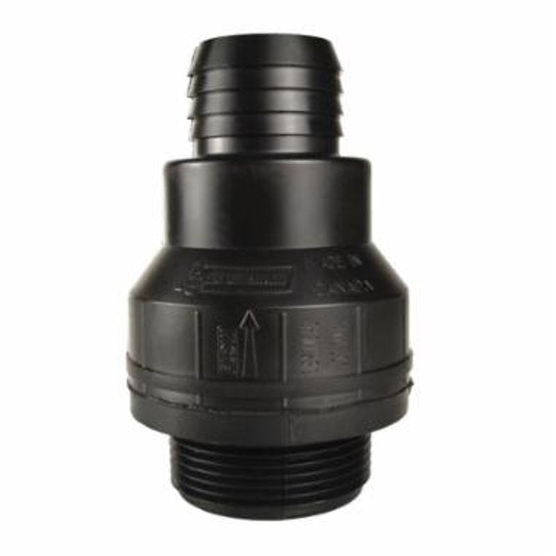ECO-FLO Eco-Flo EFSCV125RS Sump Pump Check Valve, 1-1/2 x 1-1/4 or 1-1/2 in Connection, MPT x Barb or Spigot, Plastic Body