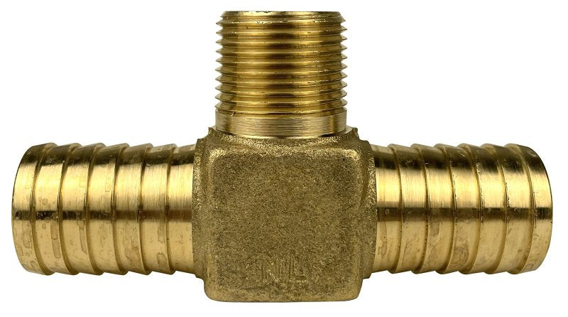 ECO-FLO Water Source HT175NL Hydrant Pipe Tee, 1 x 3/4 in, Barb x MNPT, Brass