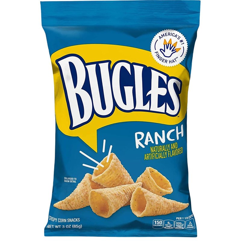 BUGLES� Bugles 14842000 Crispy Corn Snack, Classic Ranch, 3 oz Bag